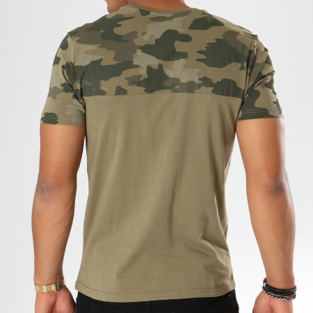 The Fresh Brand - Tee Shirt Poche WHTF362 Vert Kaki Camouflage